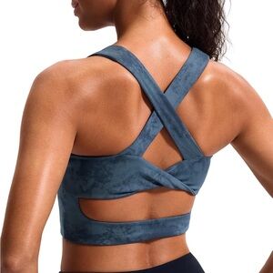 Stylish Navy Crisscross Sports Bra